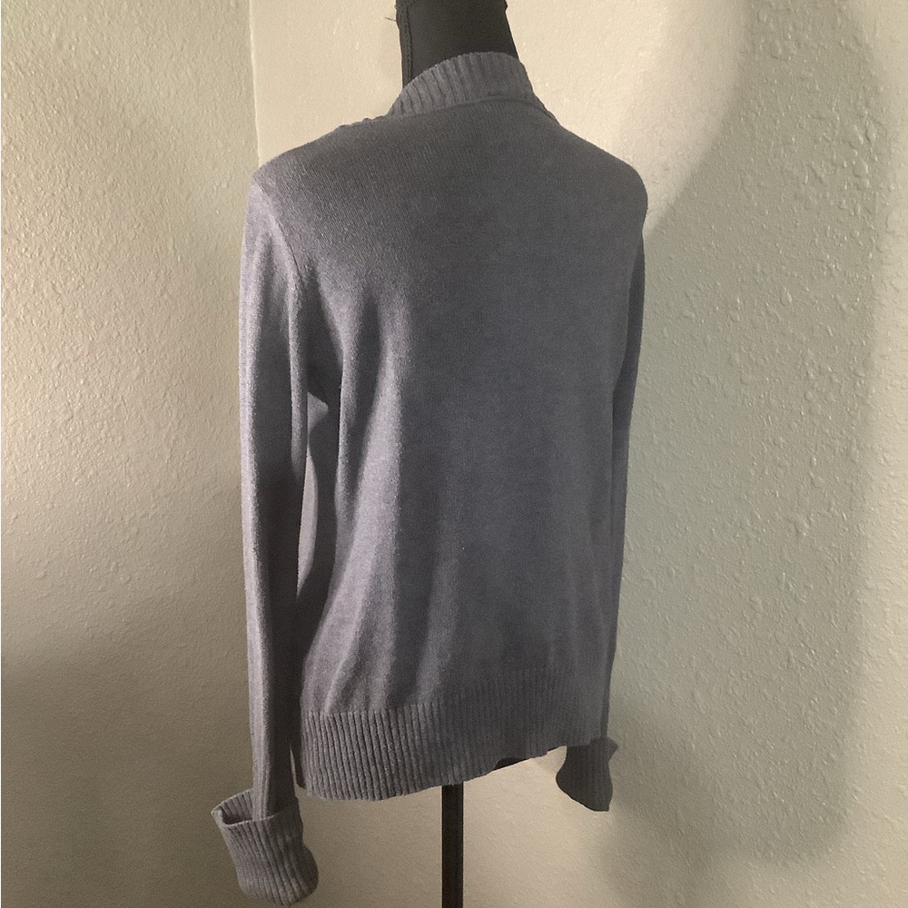 FADED GLORY Women's Gray Cardigan Sweater - Picture 2 of 4